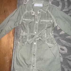 Toddler Girl Zara Green Denim Dress
